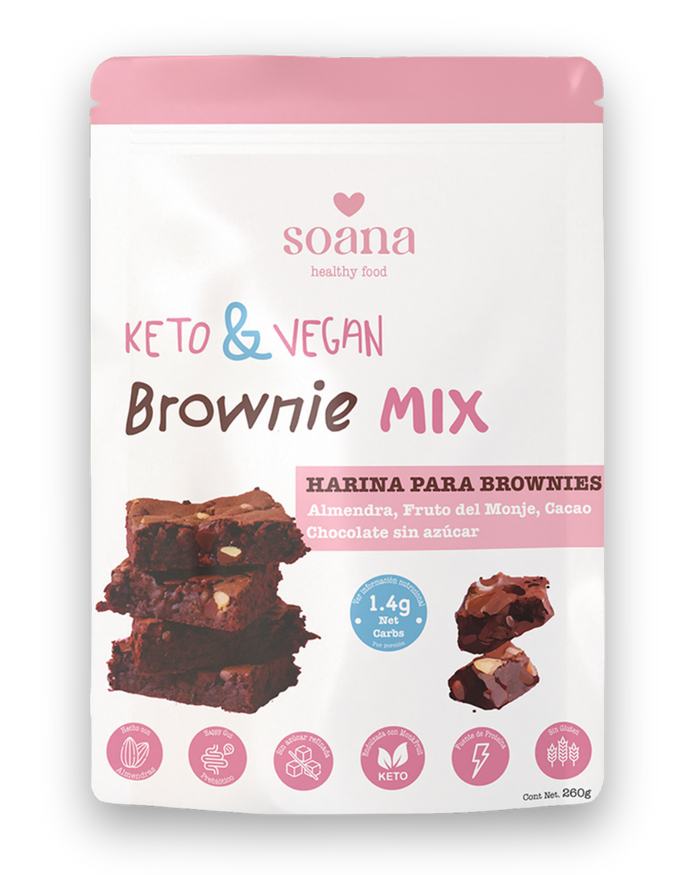 Harina para Brownies Keto Sin Azúcar | Dieta keto Apto para diabéticos | 245g